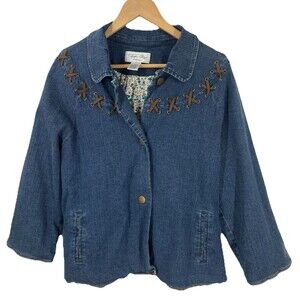 Tasha Polizzi XL Western Denim Jacket Lace Detail